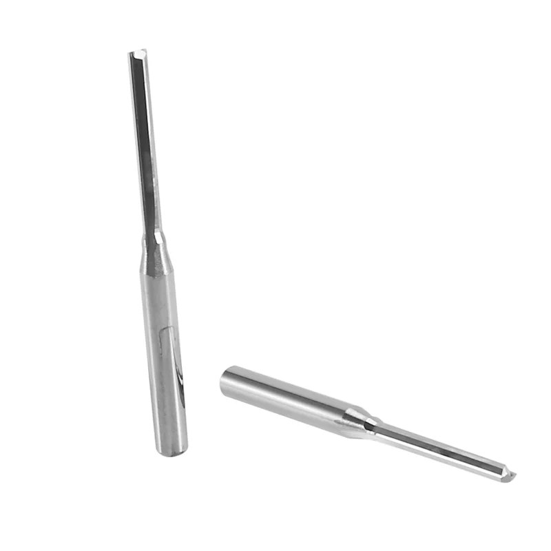 

AT63-60 Pcs Two Flutes Straight End Mills Straight Slot Bit Wood Cutter Two Double Flute Bits 3.175X2x17mm For CNC Router