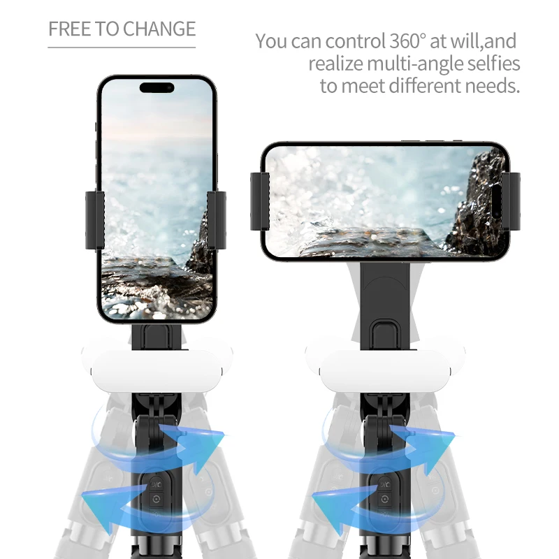 Handheld Gimbal Stabilizer for Smartphone 1-Axis with Selfie Stick Tripod Stand Wireless Bluetooth Remote for iPhone Android