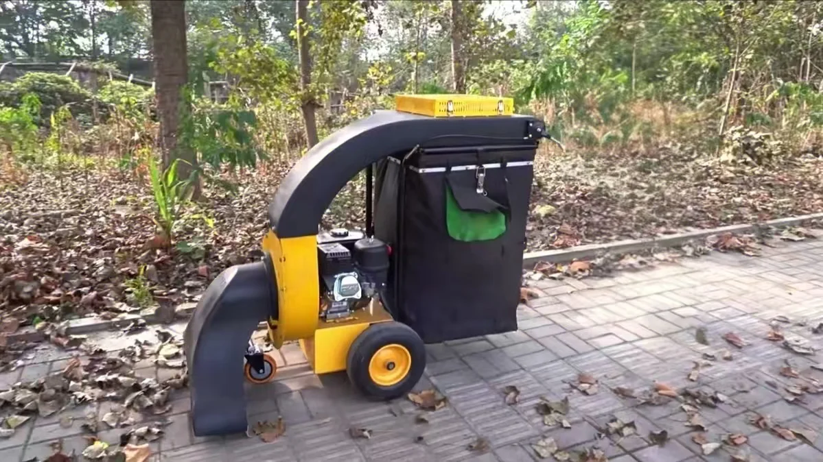 Hot-selling High-Efficiency 5.5 powered 200L Large-Capacity Leaf Collector Hand-Pushed Self-Propelled Leaf Collector