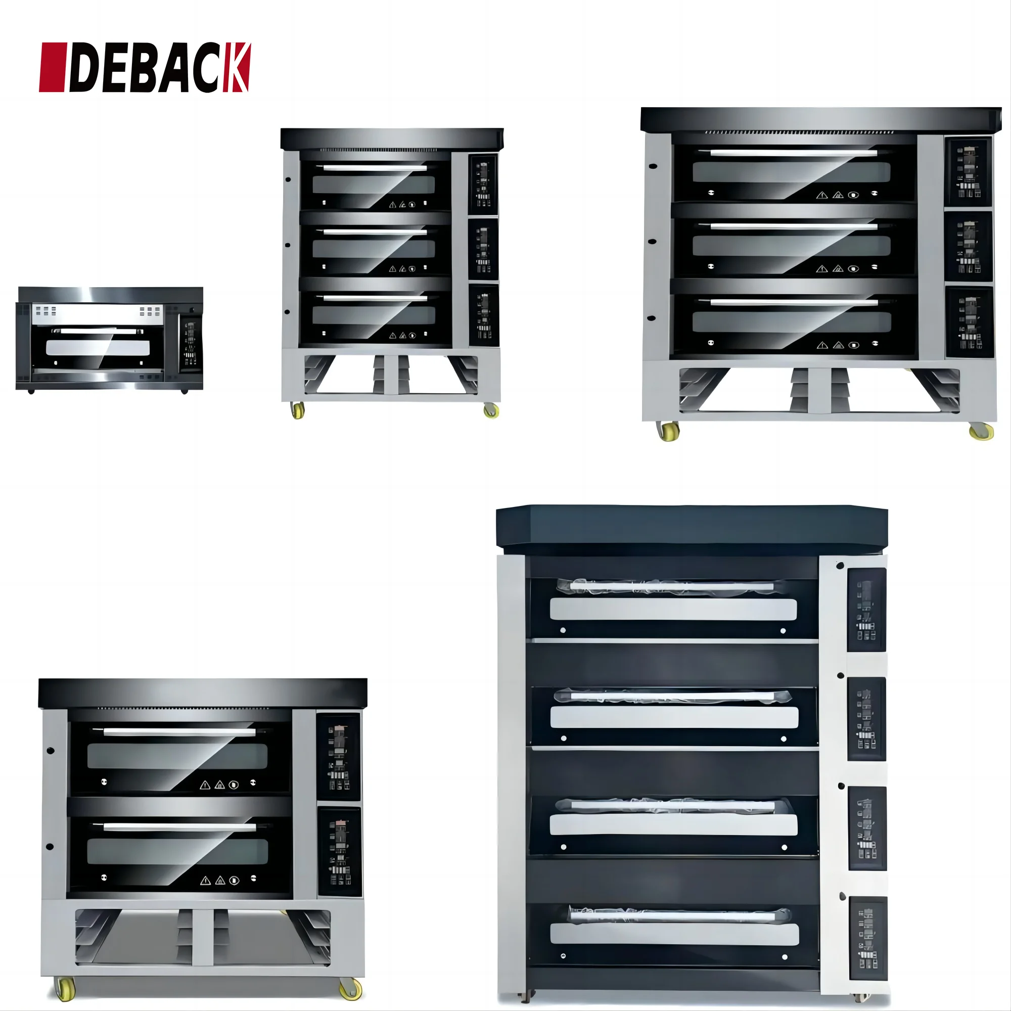 Stainless Steel Electric Gas 380V 3 Deck 5 Trays High Productivity Commercial Deck Oven for Bread Nuts Fruit Baking Unit