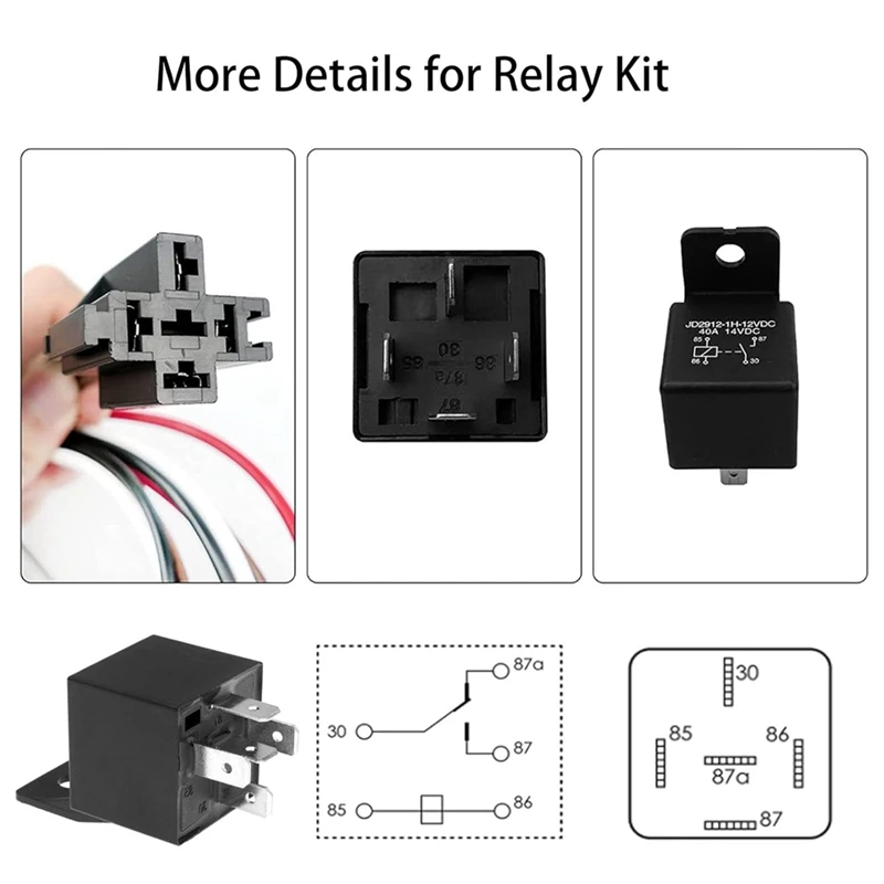 Dual Electric Fan Relay Kit 40 AMP Automotive Relay Thermostat Switch Kit For Temperature Sensor Switch 185 On 175 Off