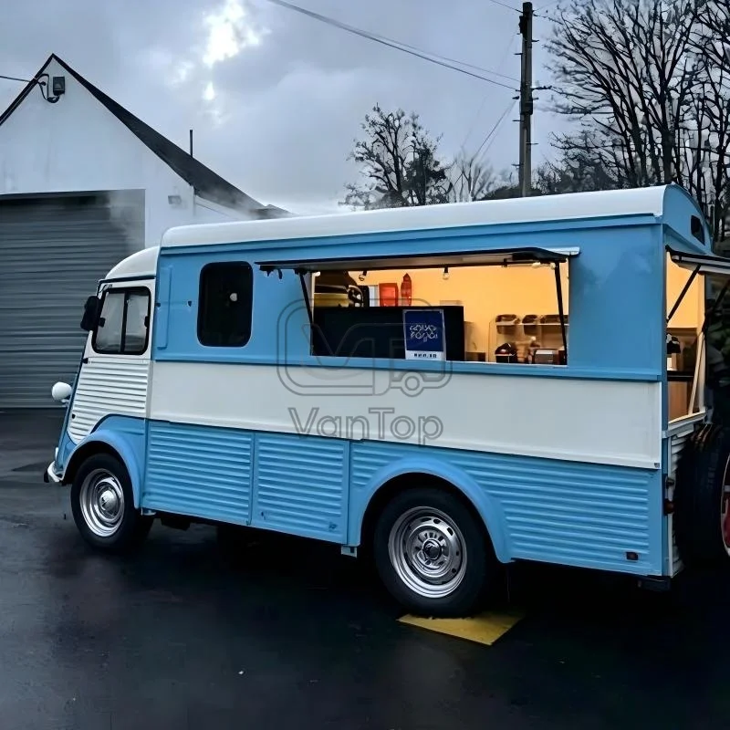 Vintage Electric Food Truck Mobile Coffee Snack Food Truck For Sale Custom Street Vending Van For EU USA Market