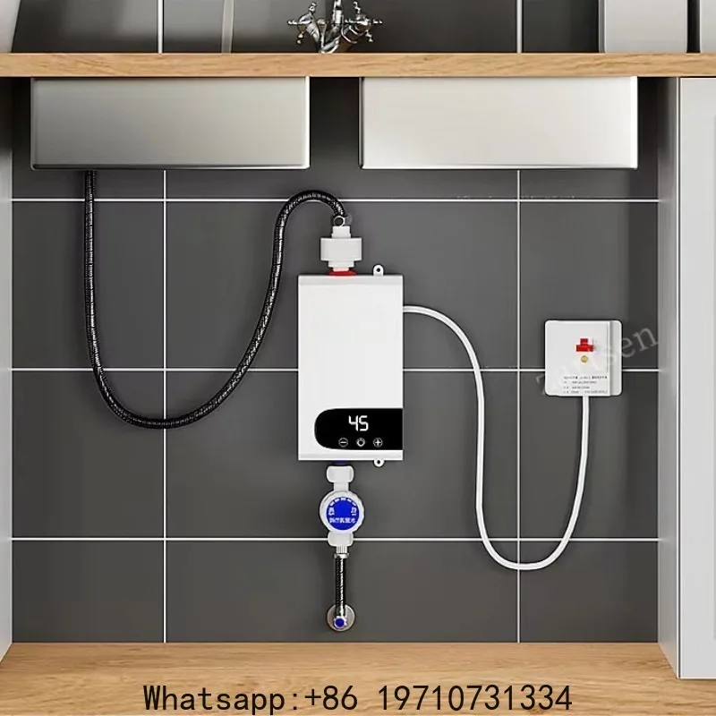 5500W Newest Water Heater Instant Water Heater Tankless Instantaneous Faucet Tap Kitchen Hot Water Crane LED Digital