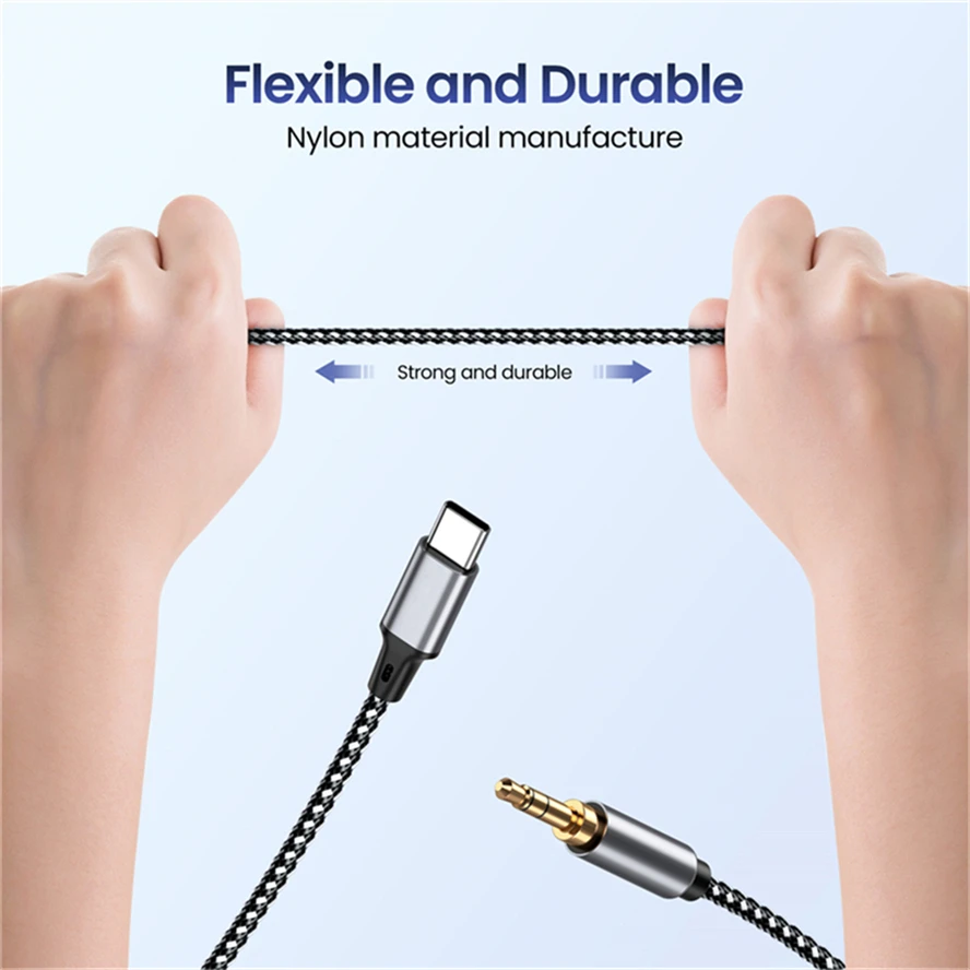 USB C to 3.5mm Jack AUX Cord Car Speaker Headphone Adapter For Samsung Xiaomi Huawei Universal Type-C AUX Audio Cable Converter