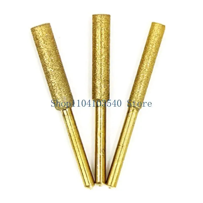 

02DC 5 Pcs Diamond Coated Cylinderal for Head Mounted Points Diamond Shank Suit Grinding Bit Rotary for Most Rotary Tools