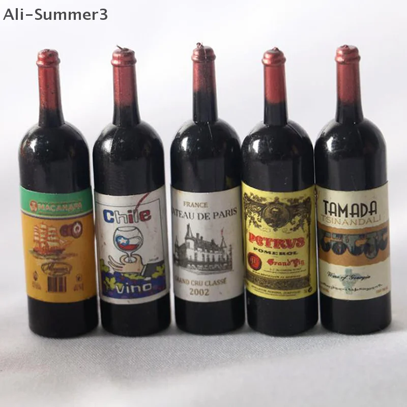 5 個 1/12 ドールハウスミニチュアワインボトルシミュレーションアクセサリー装飾用