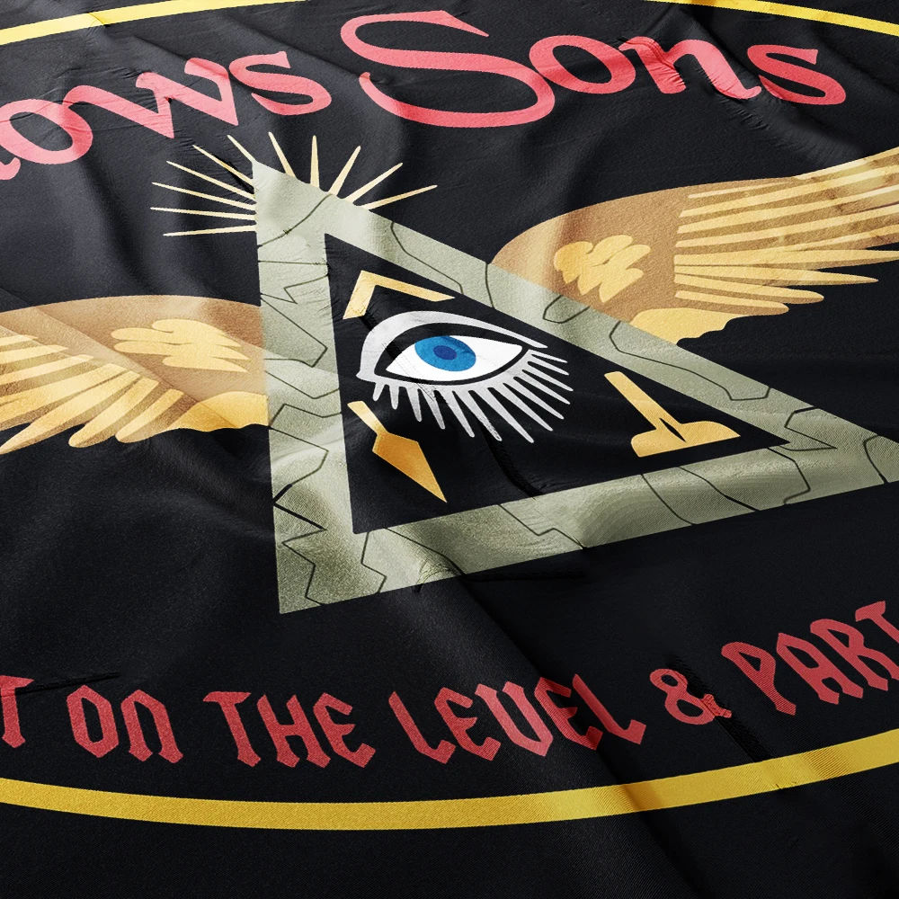 Masonic Flag Widows Sons 3X5FT 90X150CM Banner Brass Metal Holes Customizable Add Any Word, Any Size, Free Design
