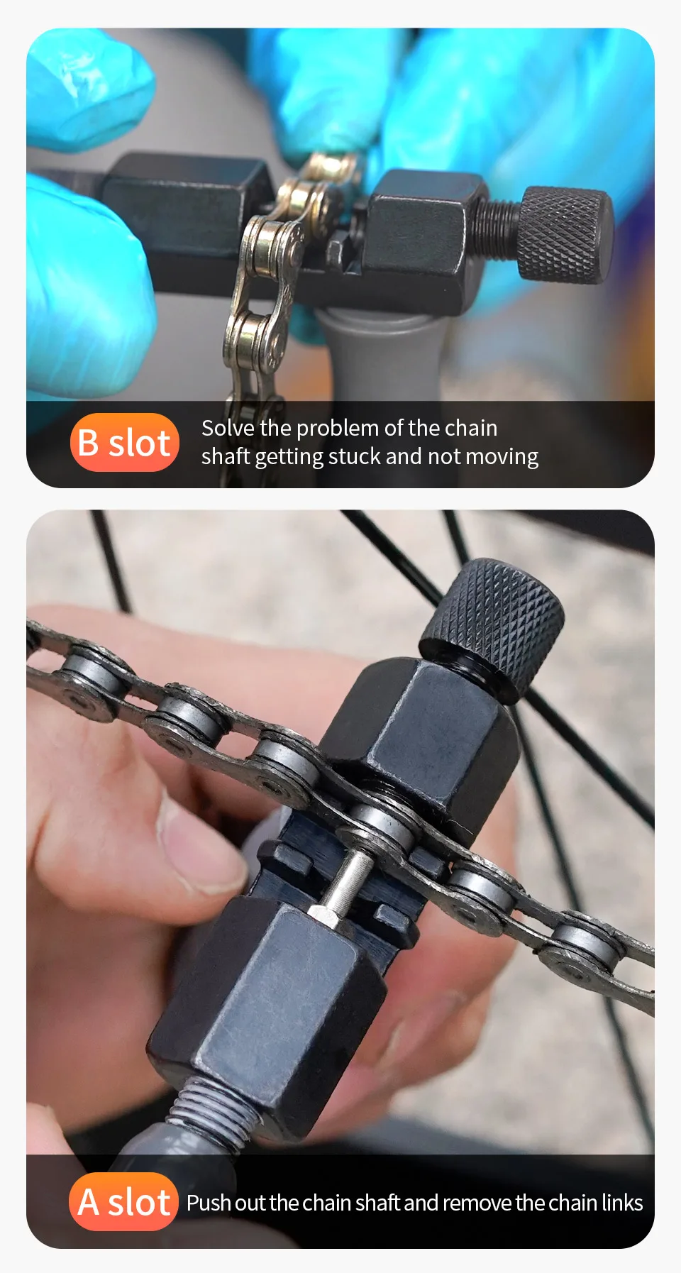 Universal Bike Chain Breaker v3.8 Fahrrad Link Pin Cutter Removal Tool Einzel bis 12-Gang MTB Mountain Road Bike Reparatur Werkzeuge – Detail 13