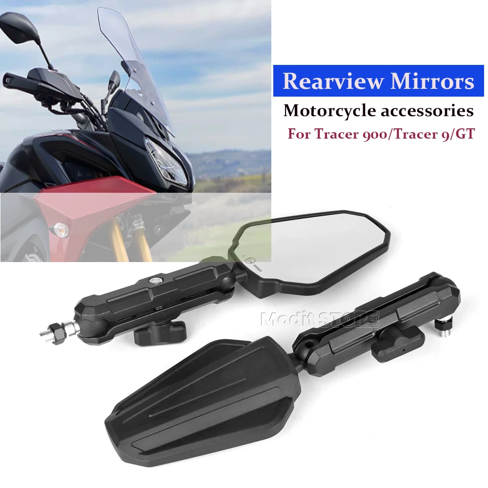 

Rearview Mirrors For YAMAHA Tracer 900/Tracer 9/GT Motorcycle Handlebar Mirror Foldable 360° Adjustment Rearview Side Mirror