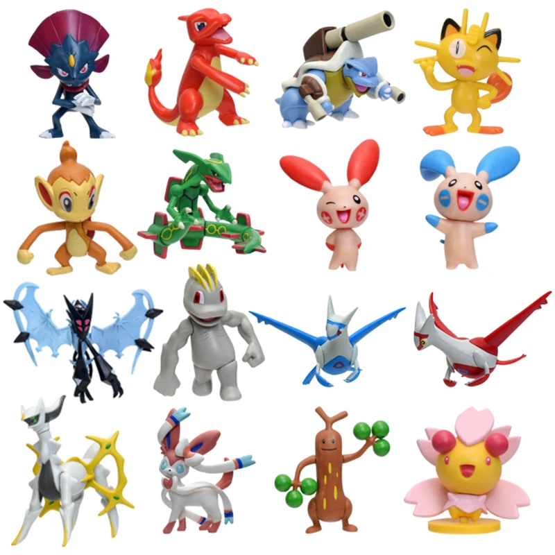 Pokemon Figure Toys Anime Sylveon Rayquaza Arceus Dawn Wings Necrozma Figurine Plusle Minun Latias PVC Model Dolls Gifts Kids