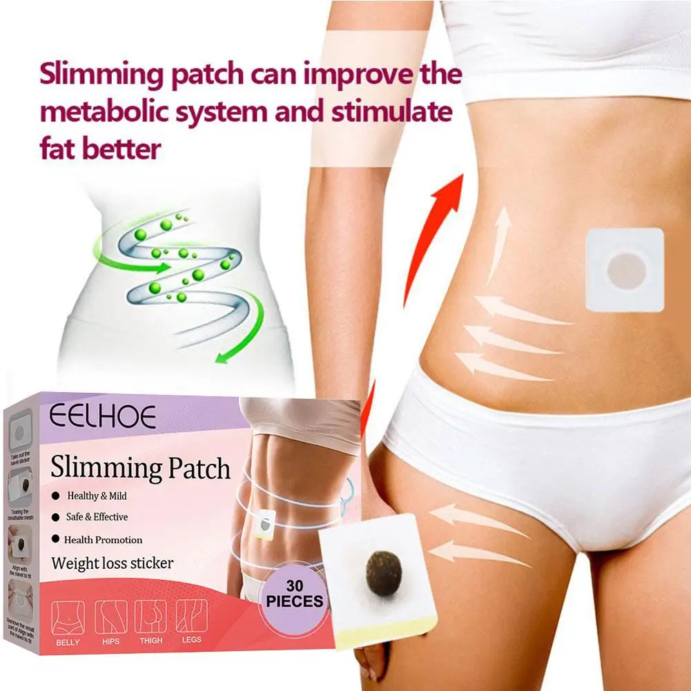 30pcs/box Slimming Patches Body Sculpting Belly Stickers Fat Burning Weight Loss Body Firming Waist Slim Navel Patch Weight Loss