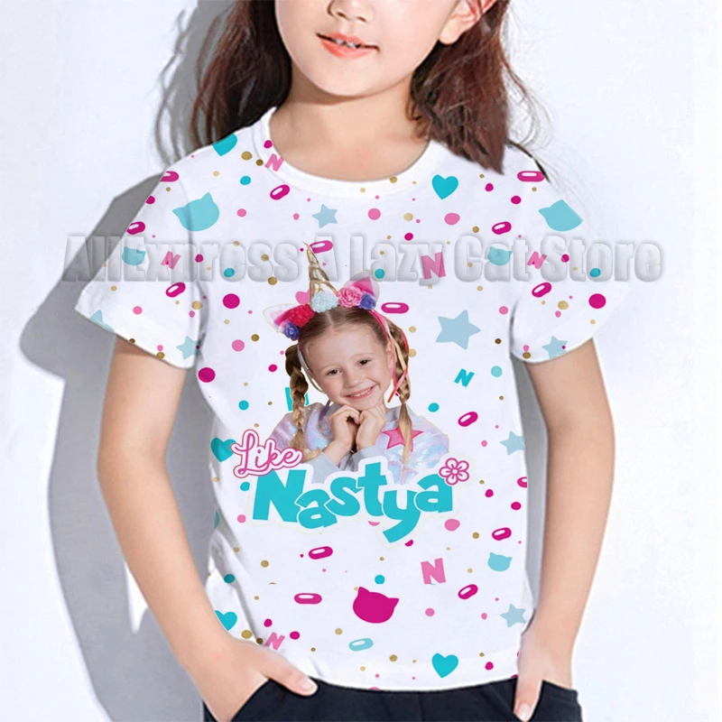 Wie Nastya Kinder T-Shirt Kind Kawaii Junge Mädchen Freizeit kleidung Anime Cartoons Geburtstags geschenk T-Shirts T-Shirts Tops