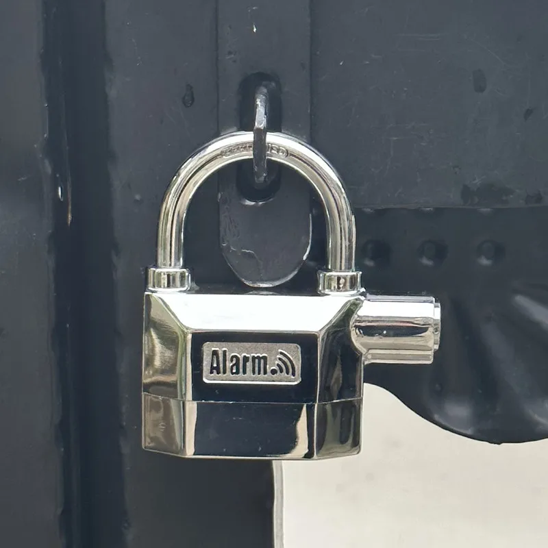 Falante Waterproof Alarm 110db Padlock Universal Anti-Theft Padlock For Container Bicycle Motorcycle Warehouse Door Gate 4 Keys