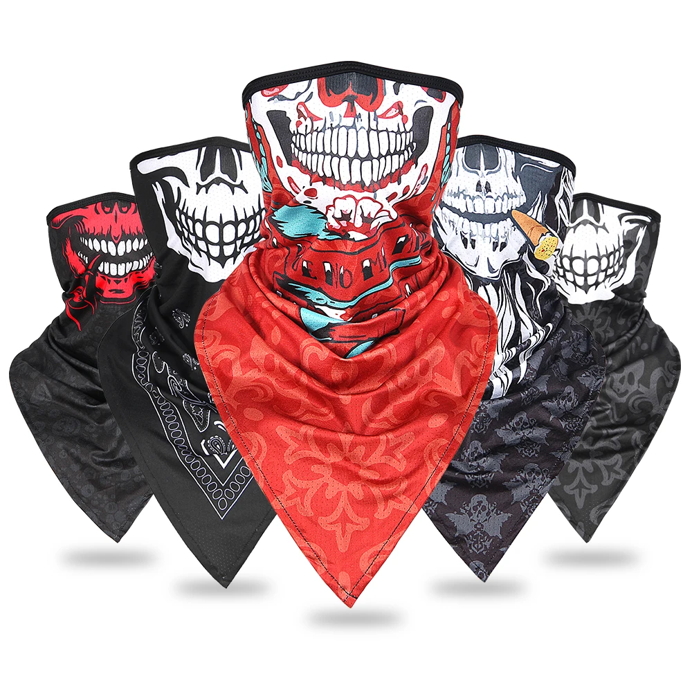 Motorcycle Mask Breathable Cross-country Mask Windproof Dustproof Anti-UV Face Sun Protection Triangle Scarf Ventilation 