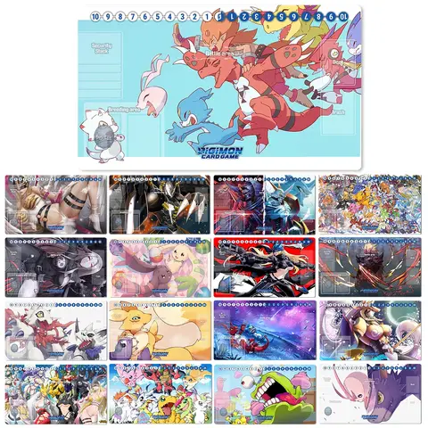 Digimon Playmat Omnimon TCG matta War Greymon Renamon Lady Devimon Guilmon DTCG CCG Samlarkortsspelsmatta Gummi Musmatta och Väska 8 best sales Digimon lekmatta - №3