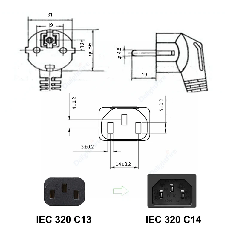 EU Extension Cable 1.5/2/3/10m 10A IEC C13 Power Supply Adapter Cord For Dell Desktop PC Computer Monitor DJ Studio Lights TV