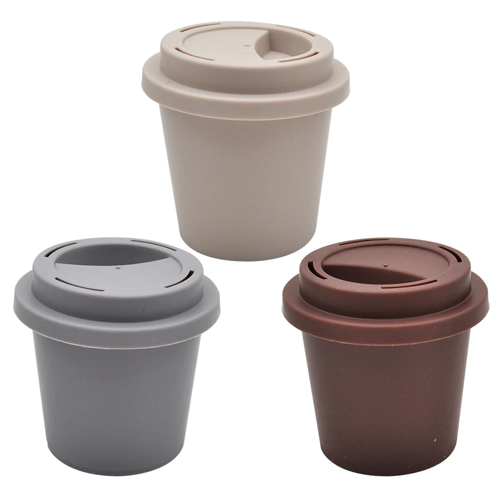 

3pcs Coffee Cup Style False Eyelash Box Durable Portable Eyelash Storage Packing Makeup Accessories Container Plastic