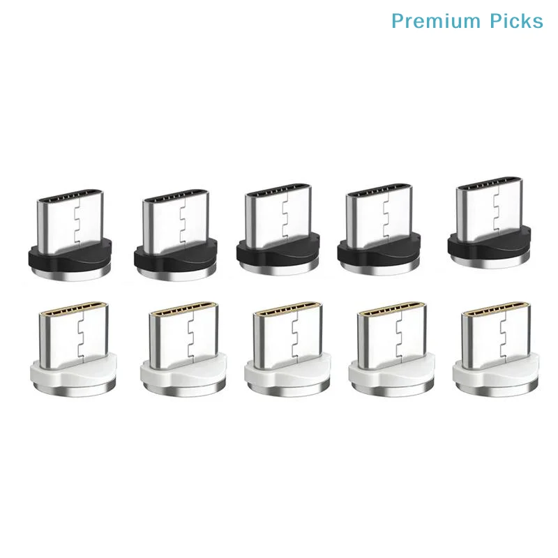 portable10Pcs Type C Magnetic Charging Heads 2.4A Fast Charge Data Transmission Replacements for Smartphone Tablet Travel Use