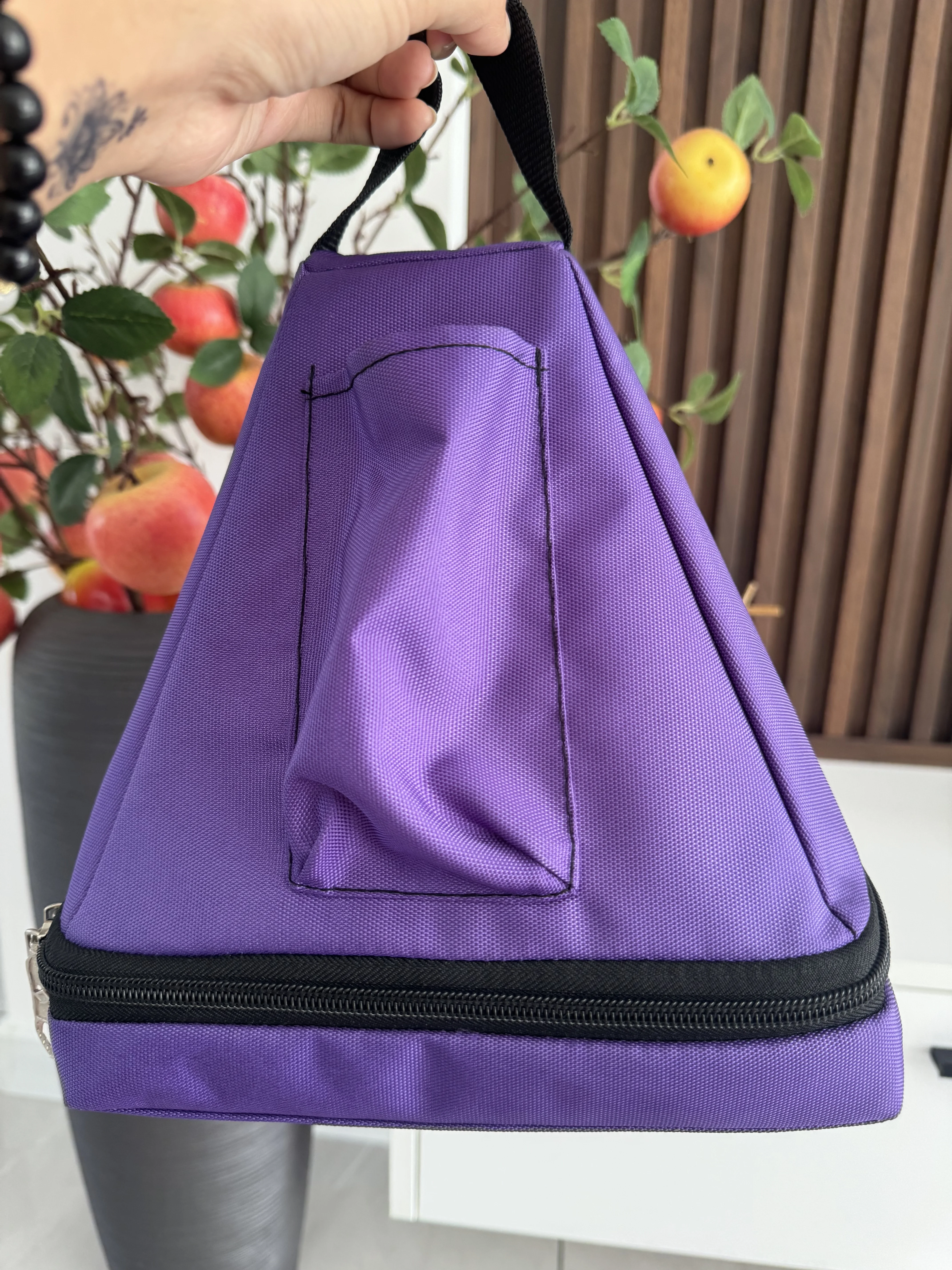 Canvas Heavy Duty Carry Case for Crystal Singing Pyramid Purple Canvas Material to Protect Bowls Safety