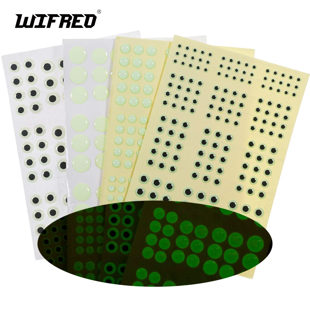 

WIFREO Mixed 3D Luminous Fishing Lure Eyes Artificial Glow Epoxy Resin Fish Eyes Sticker diy Fishing Lure Accessories