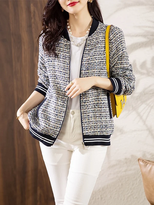  Style Baseball Jacket Open Cardigan Women's plus Size Long Sleeve Color Block Outerwear Short Coat for Ladies
