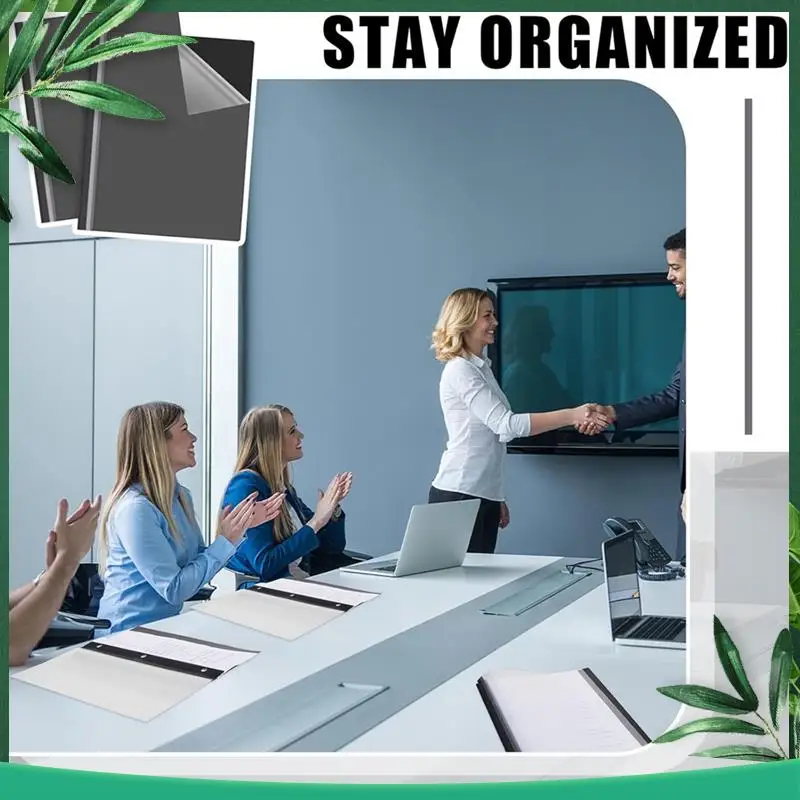 (NEW) 10 Pack Report Covers With 3 Prongs Fasteners,Presentation Folders, Plastic Report Folder With Black Back Covers