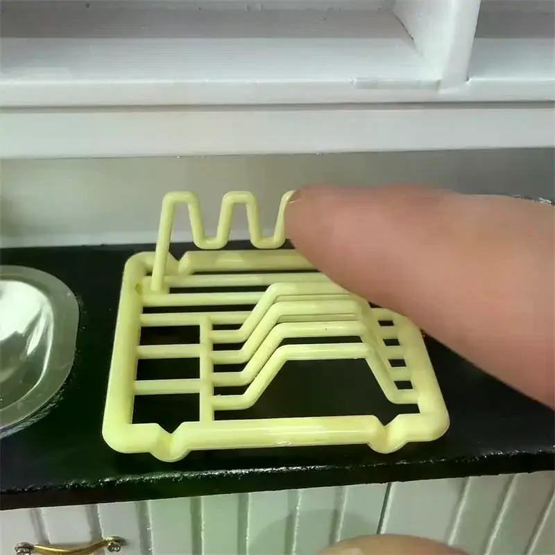 1:12 Poppenhuisminiaturen Afdruiprek Model Keuken Accessoires Voor Poppenhuis Micro Landschap Ornamenten Kids Fantasiespel Speelgoed DIY