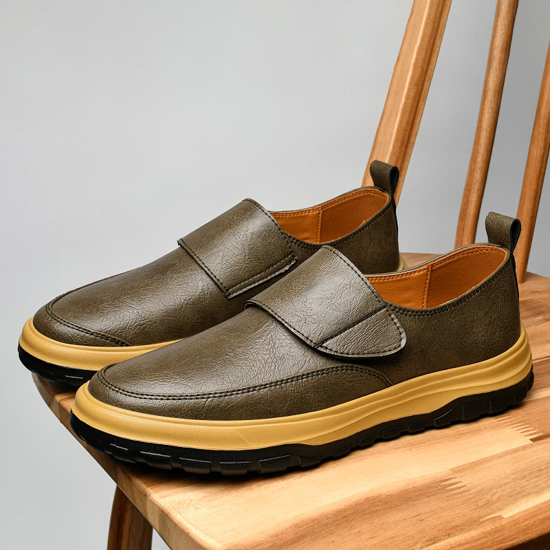 

High End New Casual Business Men Shoes with Soft Soles Surfaces Anti Slip Wear-resistant Fashionable Single Shoes