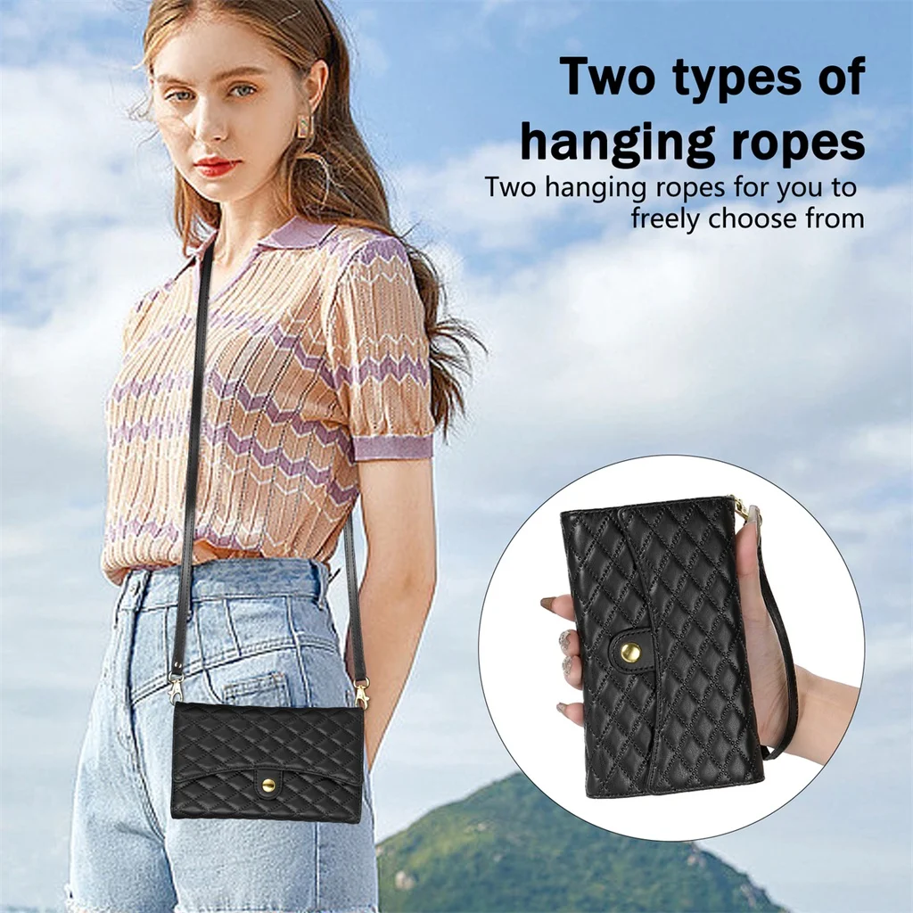 Multifuction Wallet Crossbody Case For iPhone 15 Pro Max 14 Plus 13 Pro 12 11 XS Max Xr 7 8 SE3 Magnetic Buckle Leather Cover