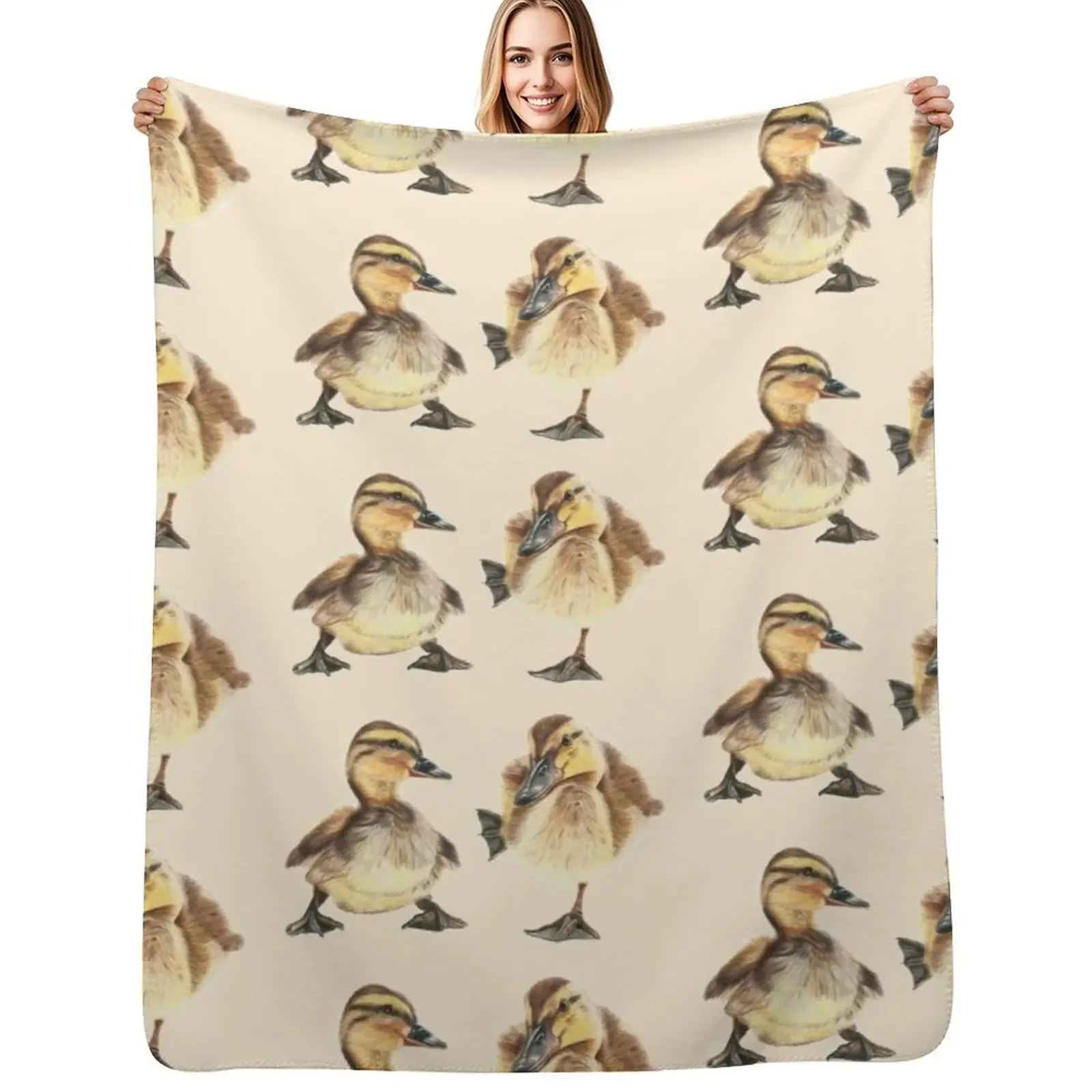 

Two cute little Ducklings Throw Blanket Luxury Quilt Summer Beddings Blanket