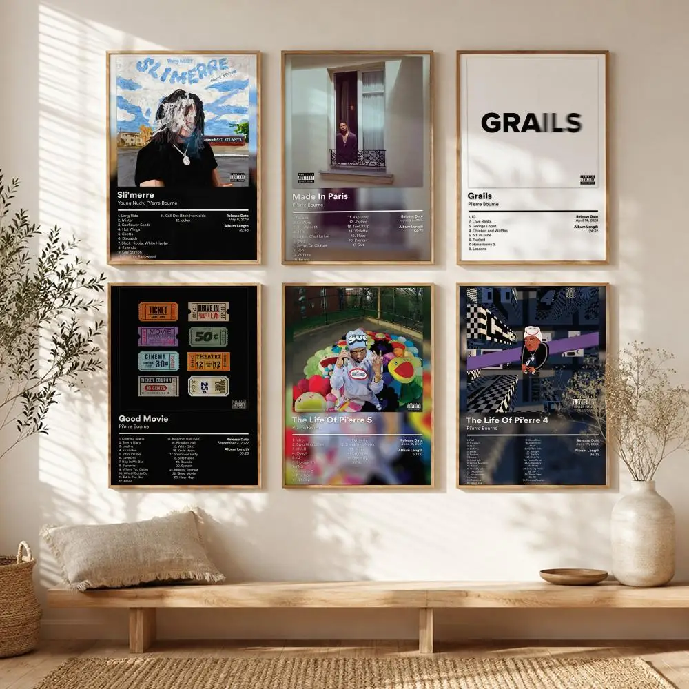 Trap Producer P-Pierre Bourne Poster All-match HD Waterproof Self-Adhesive Wall Art Sticker For Home Bedroom