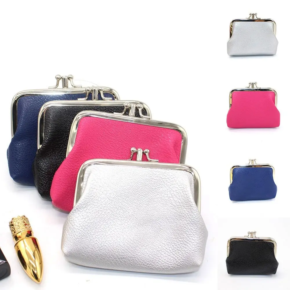 Koreaanse Stijl Dubbellaags Portemonnee Mode Design Portefeuilles Effen Kleur Kaarthouder Pu Opbergtas Korte Clutch Bag Reizen