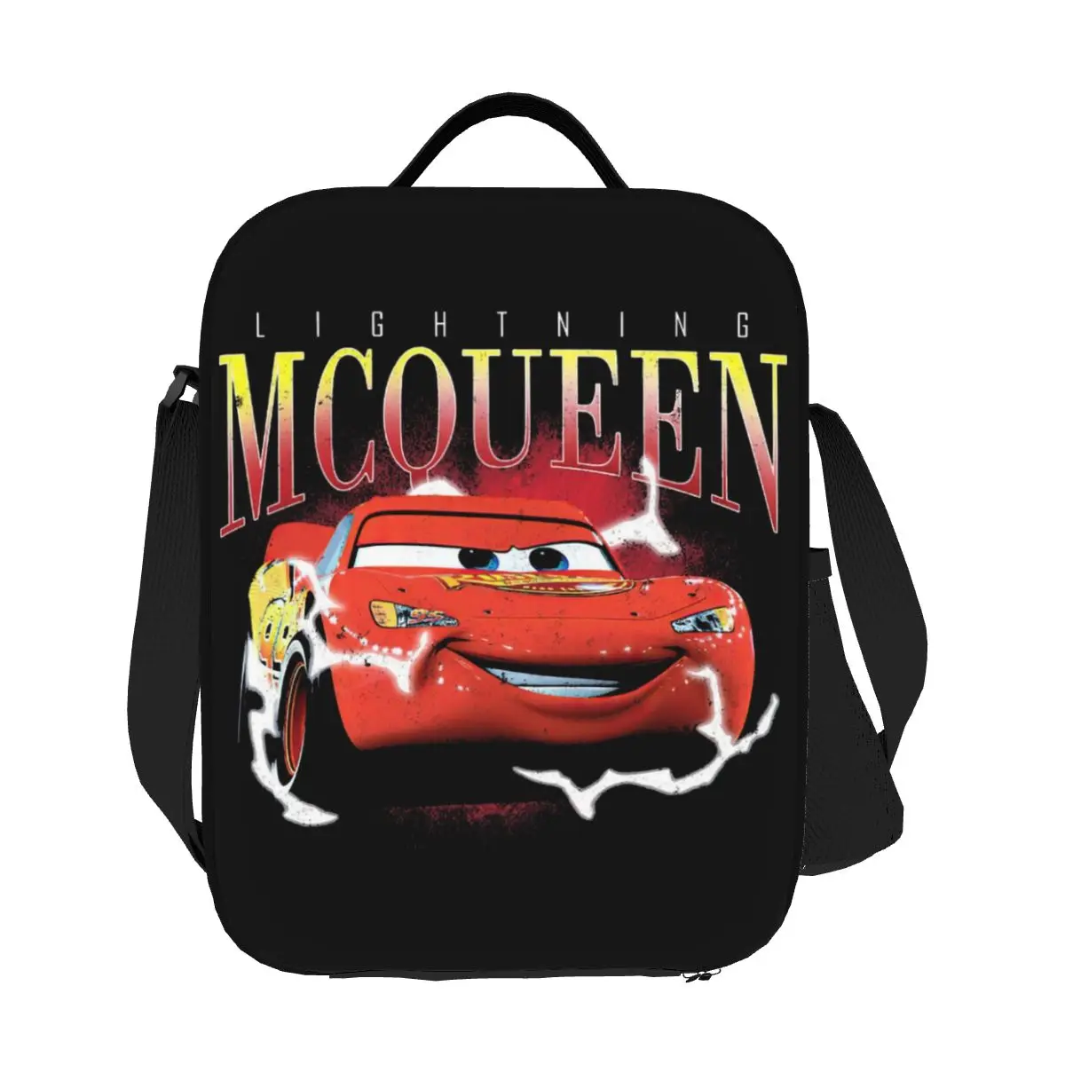 

Custom Cars Lightning Mcqueen Insulated Lunch Bag for Women Thermal Cooler Lunch Tote Beach Camping Travel