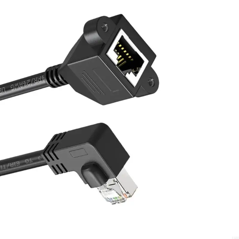 D5BB محمي CAT6 RJ45 موسع كابل محول زاوية مرنة محول FTP لشبكات CAT5E CAT5