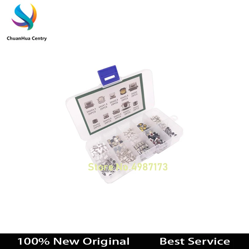 250 buah 10 jenis saklar tombol tekan taktil tombol Remote Control mobil sentuh saklar mikro tersedia