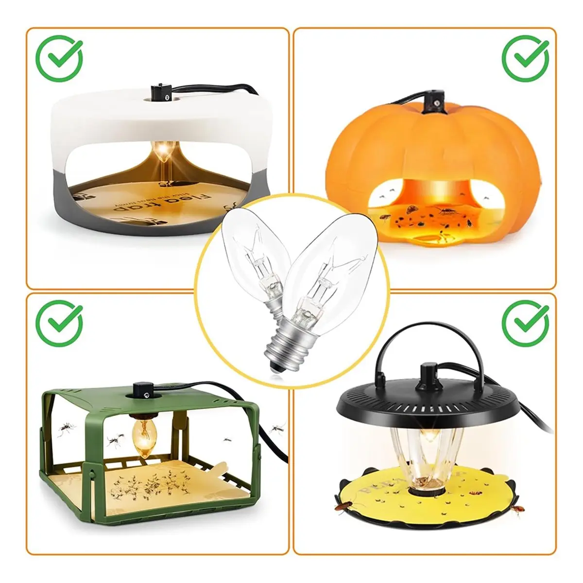 618 Mega Sale 10 Pcs Flea Trap Replacement Light Bulbs, Special for Flea Traps for Inside Your Home, Friendly for Kids & Pets