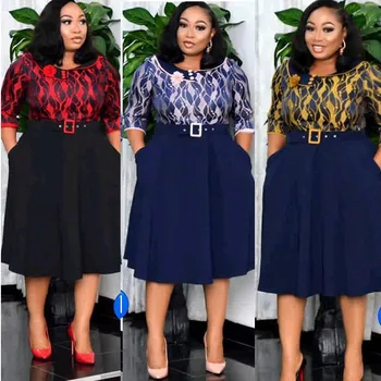 L-4XL vestidos africanos para mulheres 2025 verão africano impressão plus size vestido áfrica roupas para mulher