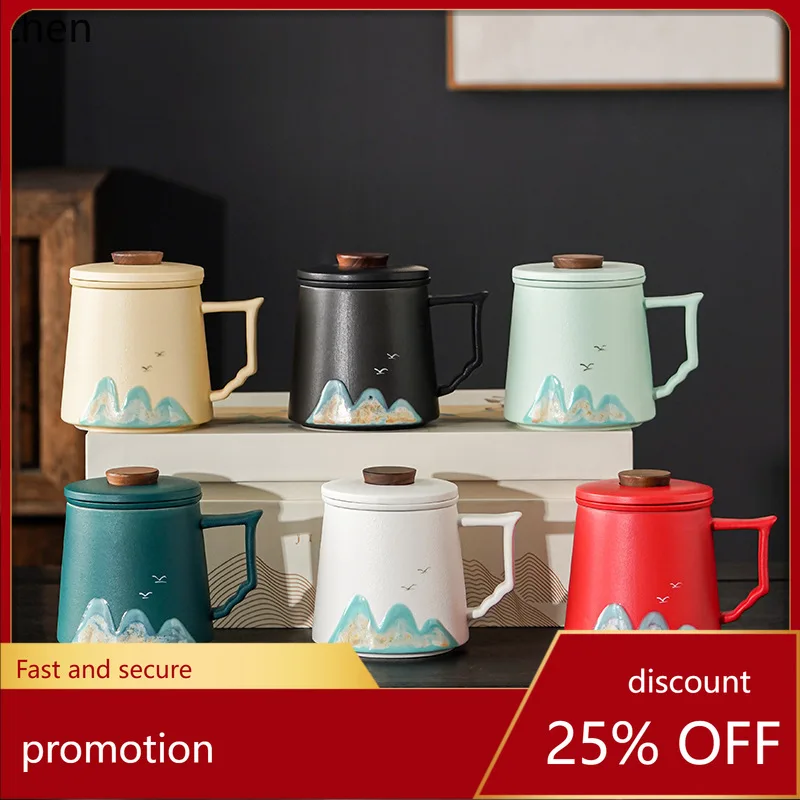 

Керамическая чашка для чая HXL с ручной росписью, чашка для разделения чая и воды