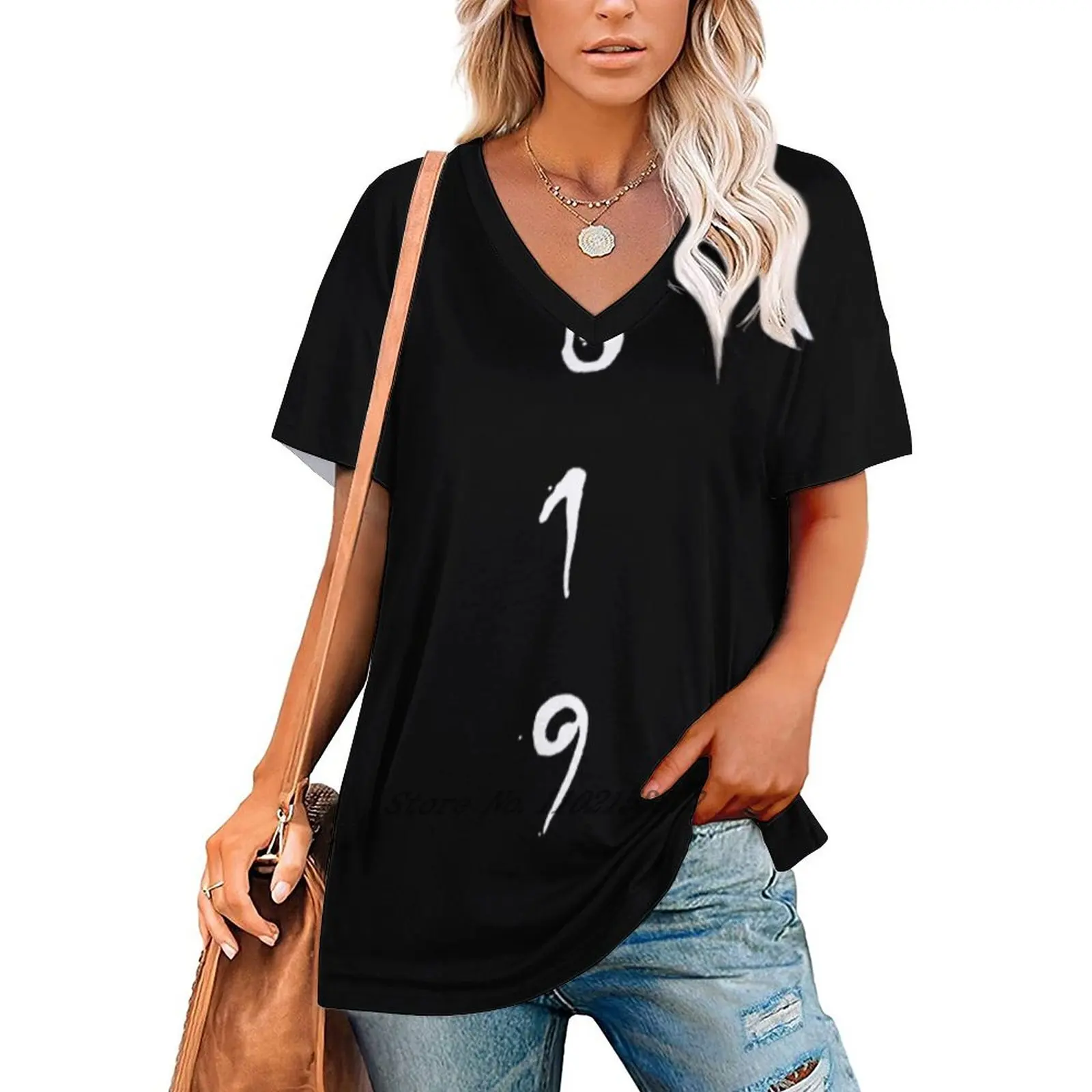 1619 Women's T-Shirt New Fashion Printed Zipper V-Neck Short Sleeve T Shirts Casual Plus Size Spike Lee 1619 Our Ancestors 1619