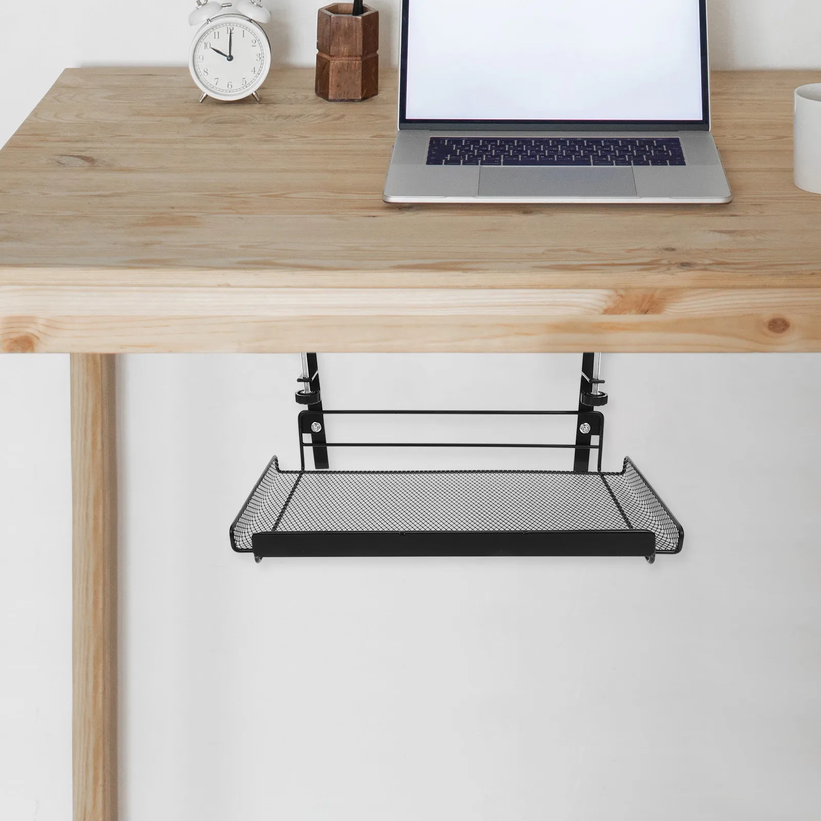 

Under Desk Storage Wire Basket Organizer for Office and Dorm Use Adjustable Metal Mesh File Document Holder Under Shelf Basket