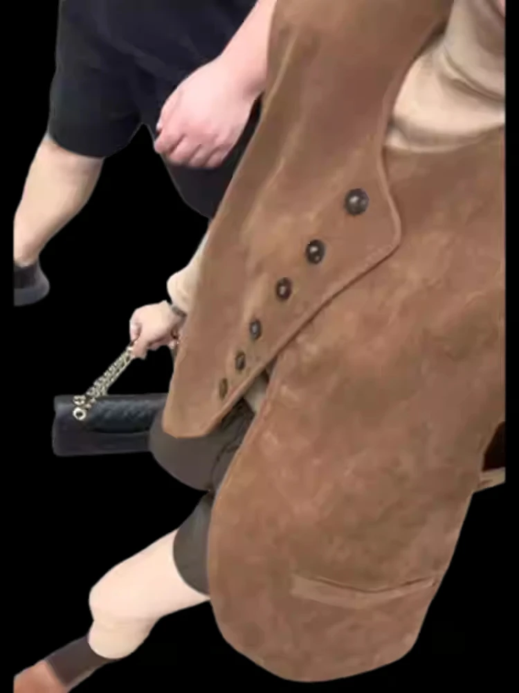 Casual damesvest, modieus, veelzijdig, afslankend, geschikt voor woon-werkverkeer, ronde hals, enkel knoopsluiting