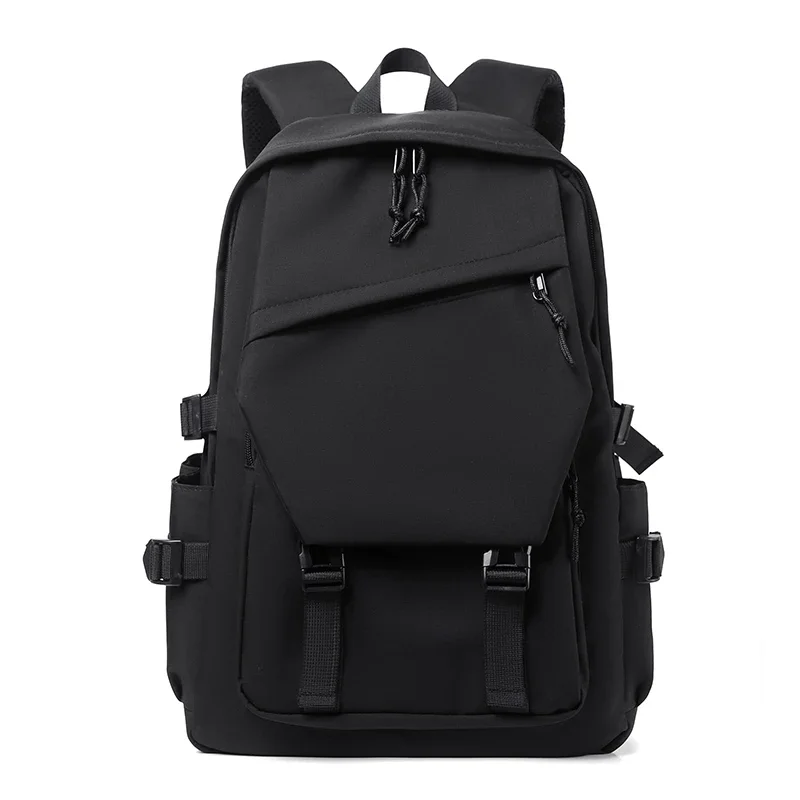 

One 15 Inch Polyester Waterproof Solid Color Simple Men's Backpack Fashion Couple Student Computer Backpack
