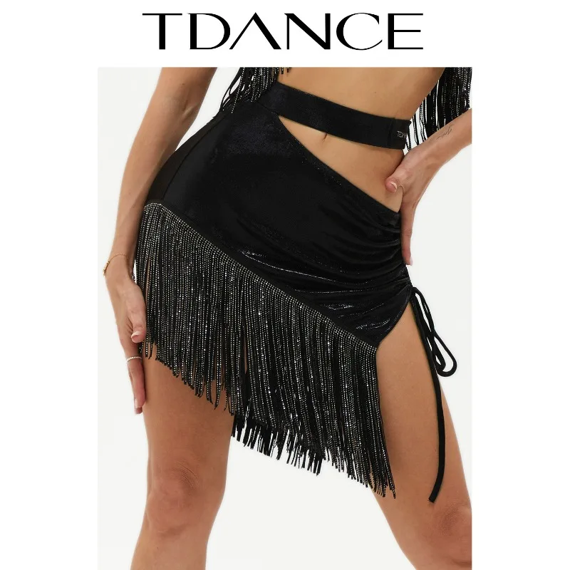 Abito da ballo latino da donna personalizzato [Mezza gonna con nappe con coulisse cava irregolare] Classe Performance per adulti GL-185