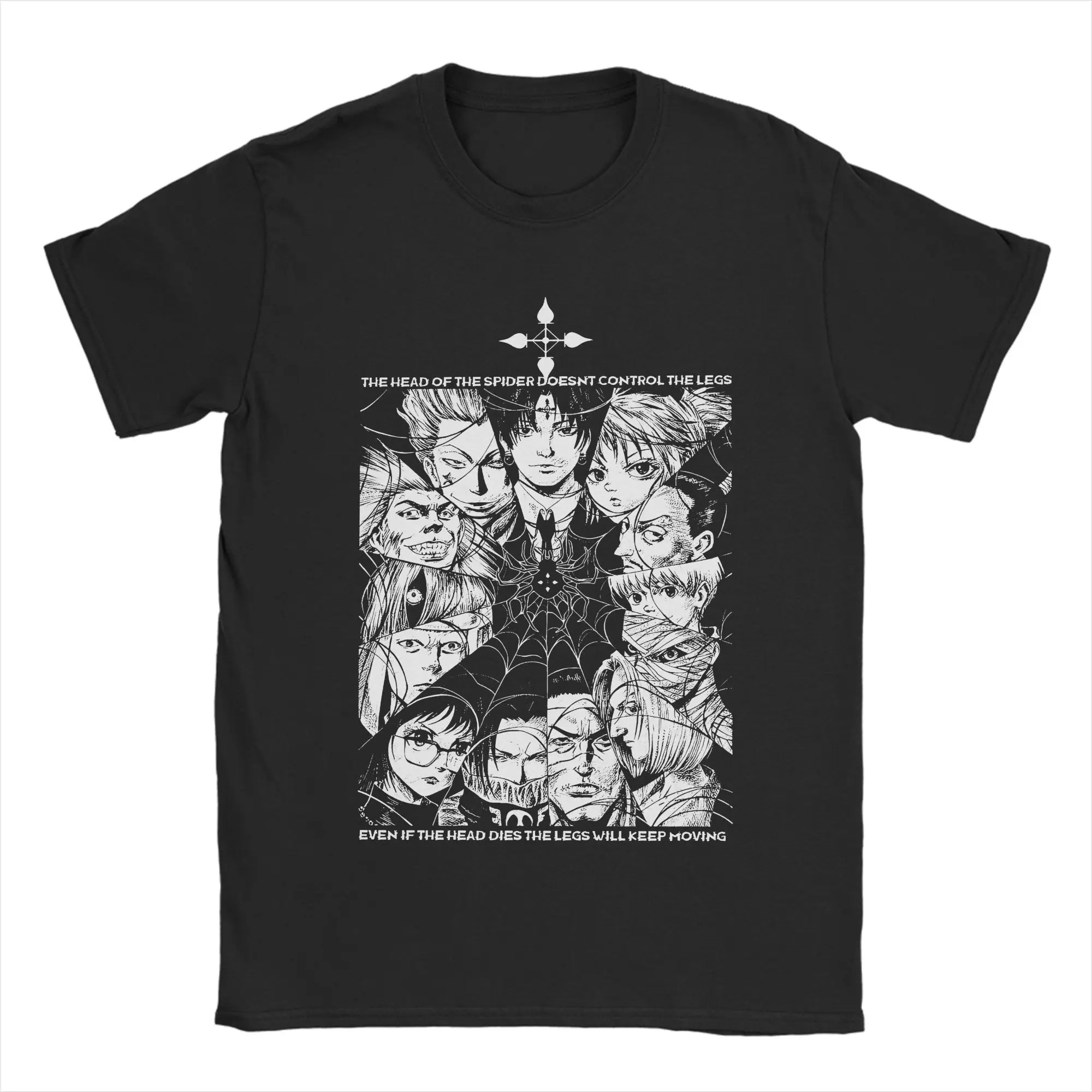 Men's Hunter X Hunter Chrollo Anime T Shirts Phantom Troupe Pure Cotton Tops Novelty Short Sleeve O Neck Tee Shirt Adult T-Shirt