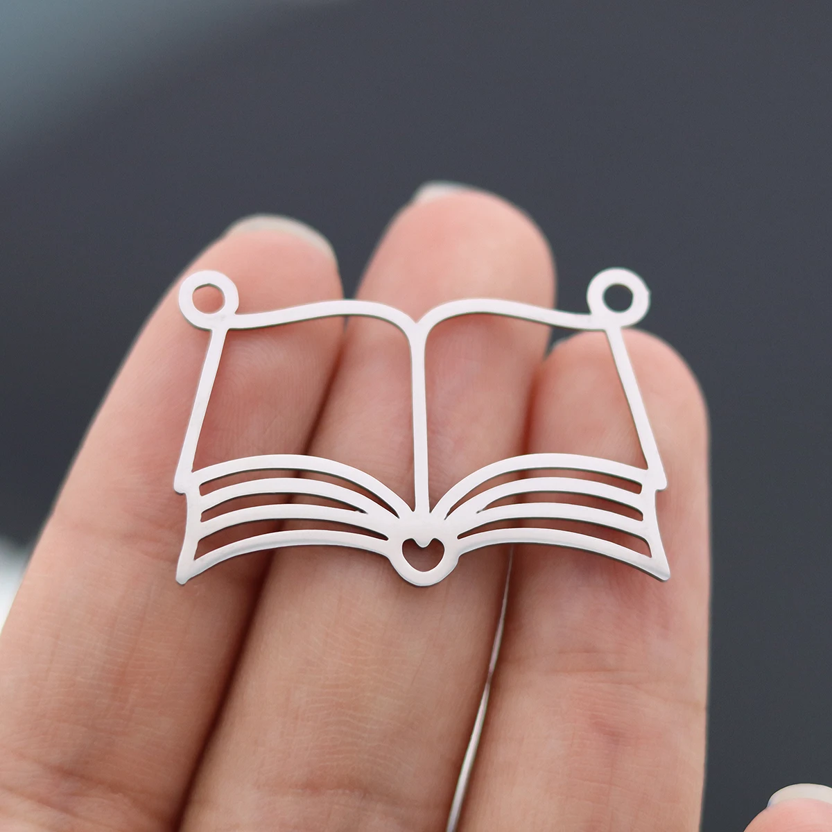 3PCS/LotBooks  Pattern Charm Pendant Necklace Gift Bookworm Favorite Books Charm Necklace Stainless Steel Charm