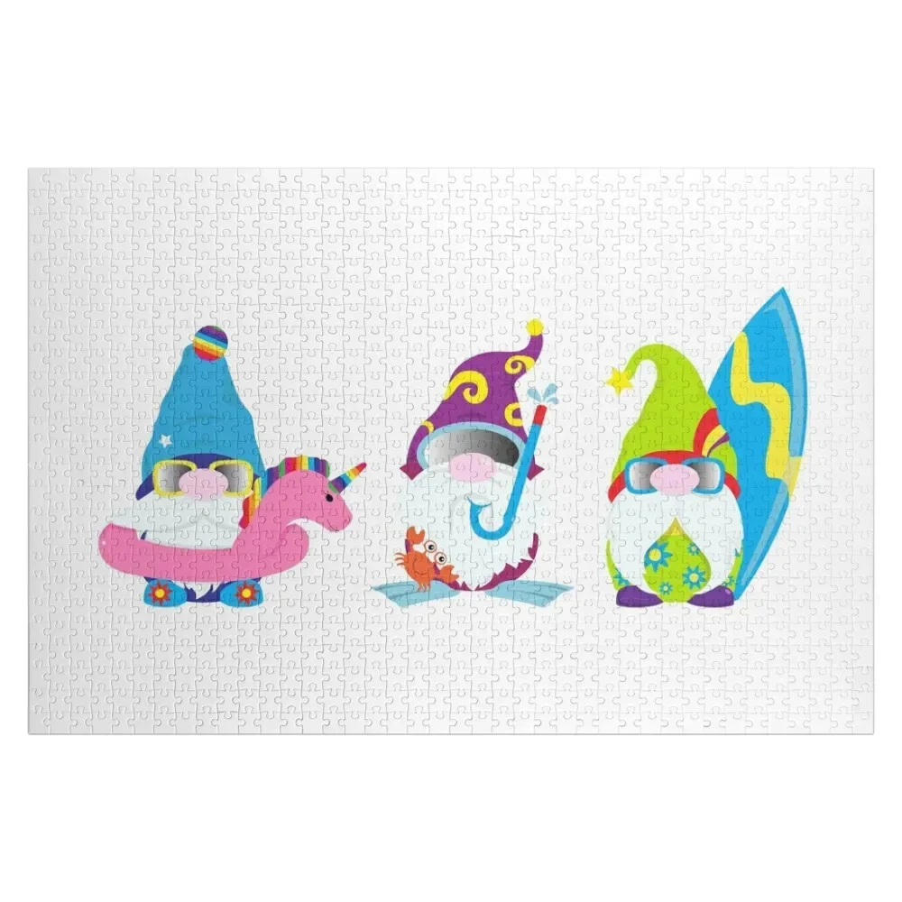 Gnomes on Summer Beach Vacation Jigsaw Puzzle Personalized Gift Married Customized Kids Gift Personalized Gift Ideas Puzzle