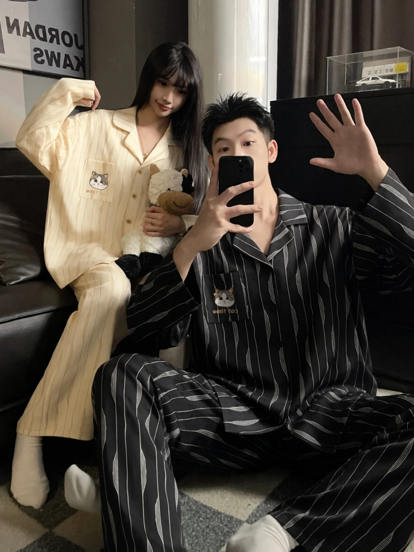 pyjama-en-pur-coton-pour-couple-collection-printemps-automne-2026-pyjama-simple-a-rayures-pour-femme-ensemble-de-vetements-d'interieur-a-manches-longues-pour-homme-ensemble-en-coton-pour-l'automne