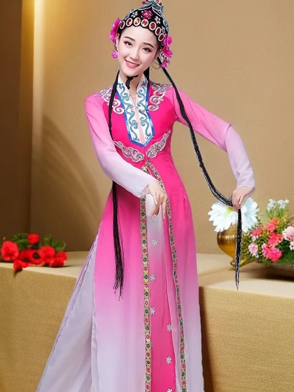 New Pink Ink Flower Dan Performance Costume Kunqu Opera Pear Blossom Dance Beijing Opera Stage Performance Costume