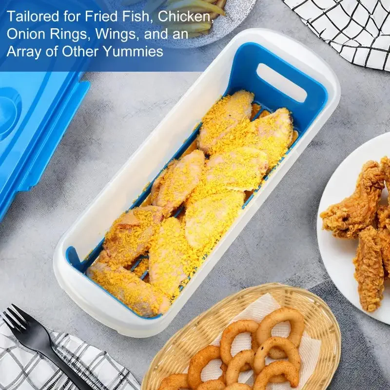 New Batter Fish Breader Shaker Bowl With Breading Shaker Tray With Lids Shaker For Frying Chicken Wings Fish Onion Rings Veggies