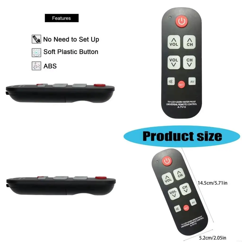 193A Learning Remotes Control Suitable For A TV10 Wp U1434ALA Wp U1434LA LCD Remote Waterproof Design Comfortable Grip